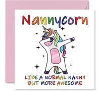 Birthday Cards for Nanny - Nannycorn - Nanny Mothers Day Card from Grandson Granddaughter, Happy Birthday Nanny, Nan Unicorn Card, 145mm Seasonal Nannie Nanna Funny Greeting Cards