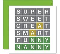 Birthday Cards for Nanny, Word Puzzle Quiz Smart Funny