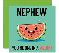 Birthday Cards for Nephew In A Melon - Funny Happy Birthday Card for Nephew from Uncle Auntie Aunt, 145mm Joke Greeting Cards Men Him