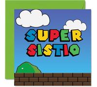 Birthday Cards for Sister - Super Sistio - Funny Happy Birthday Card for Sister from Brother, Sibling Gifts, 145mm Joke Greeting Cards Women Her