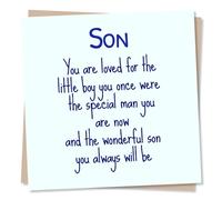 Birthday Cards for Son, Adult Son, Men - A Sentimental Message for the Man You've Become - from Mum, Dad, or Parents - Made in UK