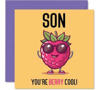 Birthday Cards for Son - Berry Cool - Funny Happy Birthday Card for Son from Mum Dad, 145mm Joke Greeting Cards Men Him