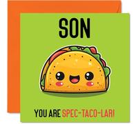 Birthday Cards for Son - Spec-Taco-lar - Funny Happy Birthday Card for Son from Mum Dad, 145mm Joke Greeting Cards Men Him