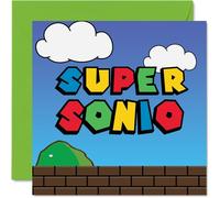 Birthday Cards for Son - Super Sonio - Funny Happy Birthday Card for Son from Mum Dad, 145mm Joke Greeting Cards Men Him