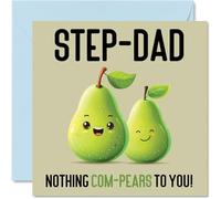 Birthday Cards for Step Dad - Nothing Com-Pears - Funny Happy Birthday Card for Step-Dad from Step Son Daughter, Father's Day Card Father, 145mm Joke Greeting Cards Men Him