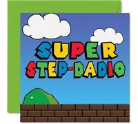 Birthday Cards for Step Dad - Super Step Dadio - Funny Happy Birthday Card for Step-Dad from Son Daughter, Father's Day Card Father, 145mm Joke Greeting Cards Men Him