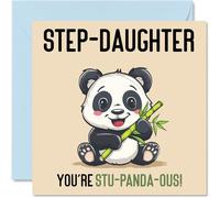 Birthday Cards for Step Daughter - Stu-Panda-ous - Funny Happy Birthday Card for Step-Daughter from Step Mum Dad, Daughter Gifts, 145mm Joke Greeting Cards Women Her