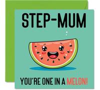 Birthday Cards for Step Mum In A Melon, Mothers Day Card Mother