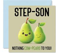 Birthday Cards for Step Son - Nothing Com-Pears - Funny Happy Birthday Card for Step-Son from Step Mum Dad, Son Gifts, 145mm Joke Greeting Cards Men Him