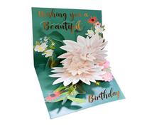Birthday Cards for Women, 3D Lotus Pop Up Happy Birthday Card for Special Friend With Envelope, Mothers Day Card, Gift Greeting Card for Women, Sister, Wife, Grandma, Teacher