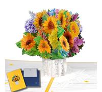 Birthday Cards for Women, 3D Pop up Sunflowers Personalised Greeting Sympathy Card Thinking of You Card Anniversary Congratulations for Female Mum Grandma Best Friend Daughter Auntie