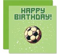 Birthday Cards for Women and Men, Pixel Art Football