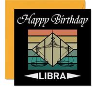 Birthday Cards for Men Women - Star Sign Zodiac Libra - Fun Birthday Card for Mum Dad Brother Sister Son Daughter Nan Grandad, 145mm Greeting Cards, Joke Humour Bday Cards