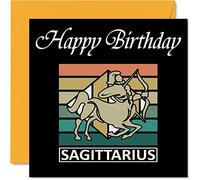 Birthday Cards for Women and Men, Star Sign Zodiac Sagittarius | Fun Birthday Card for Mum or Dad Brother Sister Son Daughter Nan Grandad, 145mm Greeting Cards, Joke Humour Bday Cards