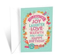 Birthday Cards for Women - Birthday Card for Daughter In Law, Premium Glossy Card Stock with Envelope | 5 x 7 Inches, Blank Inside, Celebrating Joy, Laughter, and Love, Happy Birthday Card for Her