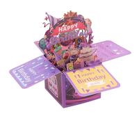 Birthday Cards for Women Men Children, 3D Pop-up Cake Music Birthday Card Gifts for Women and Men, Mum and Dad, Wife, Sister, Children, Friends with Envelopes (Colourful Colours)