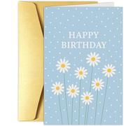 Birthday Cards for Women with Elegant Floral Design and Vibrant Colors, Happy Birthday Card with Bold Greeting Message, Premium 300gsm White Cardstock with Thick Envelope for Easy