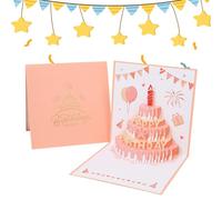 Birthday Cards, Innovative Folding Design, Happy Birthday Postcard Keepsake, Thoughtful Greeting for Men, Women, Kids, Wife, Husband, Daughter, Sister, Party Moments, 5.91x5.91 inches