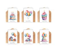 Birthday Cards Multipack, Kids Birthday Cards Multipack Watercolor, Birthday Cards for Women & Kid, Blank Cards with Envelopes Stickers, 150x100mm Cute Cards for Kids Friends