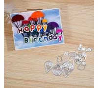 Birthday Celebration Hot Air Balloon Greeting Card Metal Die Cuts,Snowflake Flower Leaf Cutting Dies Cut Stencils DIY Scrapbooking Decorative Embossing Paper Scrapbooking Card Making