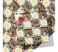 Birthday Celebration Personalised Wrapping Paper - Add Any Age & Photo-5m Roll - 594mm x 5000mm