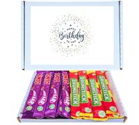 Birthday Celebration Sweet Box | Drumstick & Vimto Chew Bars 24 Pack Mixed Box Includes 12 Drumstick Raspberry & Milk and 12 Vimto Fruit Flavour Chewy Bars Classic Retro Sweets Snack Multipack