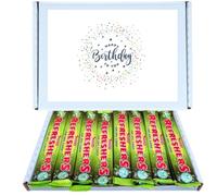 Birthday Celebration Sweet Box | Refreshers Sour Apple Chew Bars 24 Pack Box of Classic Retro Sweets Fizzy Sherbet-Filled Sour Apple Flavour Chewy Bars Nostalgic Candy Treat