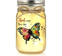 Birthday Christian Gift for Women, God Says You Are Mason Jar Night Light