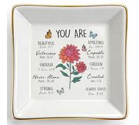 Birthday Christian Gift for Women, You Are Bible Verse Ceramic Trinket Dish