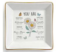 Birthday Christian Gift for Women, You Are Bible Verse Ceramic Trinket Dish