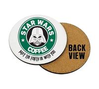 Birthday Coaster, May The 4th Be With You, Coffee Lover Gift, Christmas Coaster, Movie Coaster Gift, Tableware, Coffee/Tea/Drink Coaster. (Round Shaped Coaster)