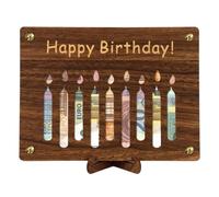 Birthday Coin Purse for Cash, Wooden Birthday Coin Purse | Birthday Money Holder Cards, Wooden Craft Ornament, Wooden Coin Purse for Boys, Girls, Candle, Se référer au descriptif, Refer to description