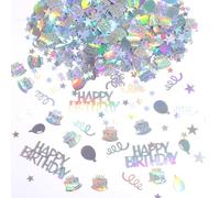 Birthday Confetti for Table, Glitter Happy Birthday Confetti Metallic Colorful Party Confettis for DIY Crafts Festive Table Anniversary Party Decorations