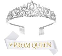 Birthday Crowns King Queen Sashes For Adult Glittering Letter Rhinestones Crownpiece Men