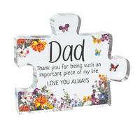 Birthday Dad Gifts - Important Piece - Acrylic Jigsaw Puzzle Plaque Keepsake Gift for Daddy, 100mm Birthday Present from Daughter Son