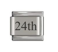 Birthday Dates Day Number Charm Links 9mm Italian Charm Bracelet (24th)