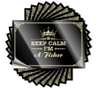 Birthday Decals - Happy Motorcycle Soft Area Keep Calm I'm A Fisher(8X12CM)