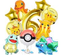 Birthday Decoration Boys 6 Years Decoration Birthday Boy 6 Years Anime Theme Foil Balloon and Helium Balloons Birthday Decorations Set for Children's Birthday Party Decorations