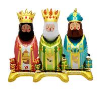 Birthday Decoration King Shape - Aluminium Foil, 45 x 90 cm Party Balloons | 3-Piece Self-Standing Balloon Set Large Inflatable Figure Christmas, Company, Graduation Party