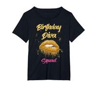 Birthday Diva Squad T-Shirt for Black Women and Queens T-Shirt, Women's Plus, Black, 2X