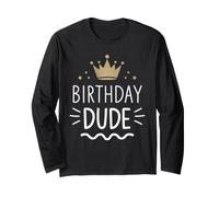 Birthday Dude Retro King Celebrate Long Sleeve T-Shirt