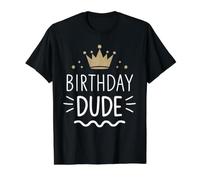 Birthday Dude Retro King Celebrate Value Graphic T-Shirt, Men, Black, M