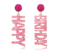 Birthday Earrings for Women Beaded Glitter BDAY Letter Dangle Earrings Acrylic Happy Birthday Earrings Birthday Holiday Party Jewelry Gifts for Women, Acrylic, No Gemstone