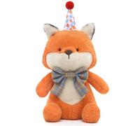 Birthday Fox Plush, Party Fox Stuffed Animal Toy Theme Party Decorations Birthday for Kids