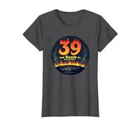 Birthday Gift: 39 and Ready to Burn Bridges Funny Quote T-Shirt, Women, Dark Heather Grey, S