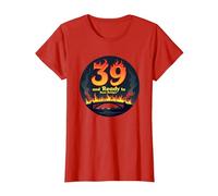 Birthday Gift: 39 and Ready to Burn Bridges Funny Quote T-Shirt, Women, Red, XXL
