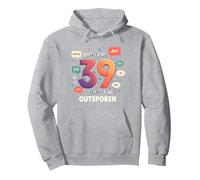 Birthday Gift: 39 Years of Being Outspoken Celebration Pullover Hoodie, Adult Unisex, Heather Grey, M