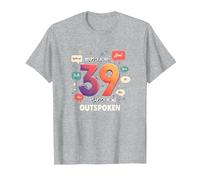 Birthday Gift: 39 Years of Being Outspoken Celebration T-Shirt, Men, Heather Grey, XXL