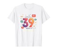Birthday Gift: 39 Years of Being Outspoken Celebration T-Shirt, Men, White, XXL
