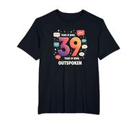 Birthday Gift: 39 Years of Being Outspoken Celebration T-Shirt, Men's Big and Tall, Black, 2X Tall